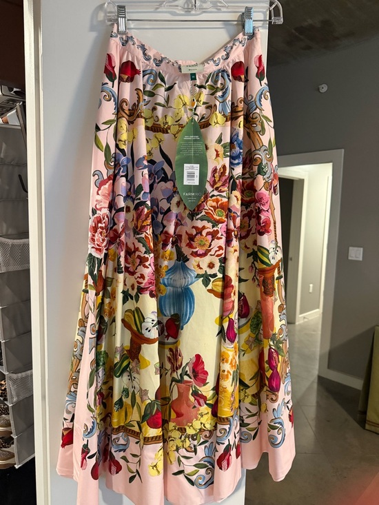 FARM Rio Dresses & Skirts - FARM Rio Pink Floral & Multicolor Print Midi Skirt